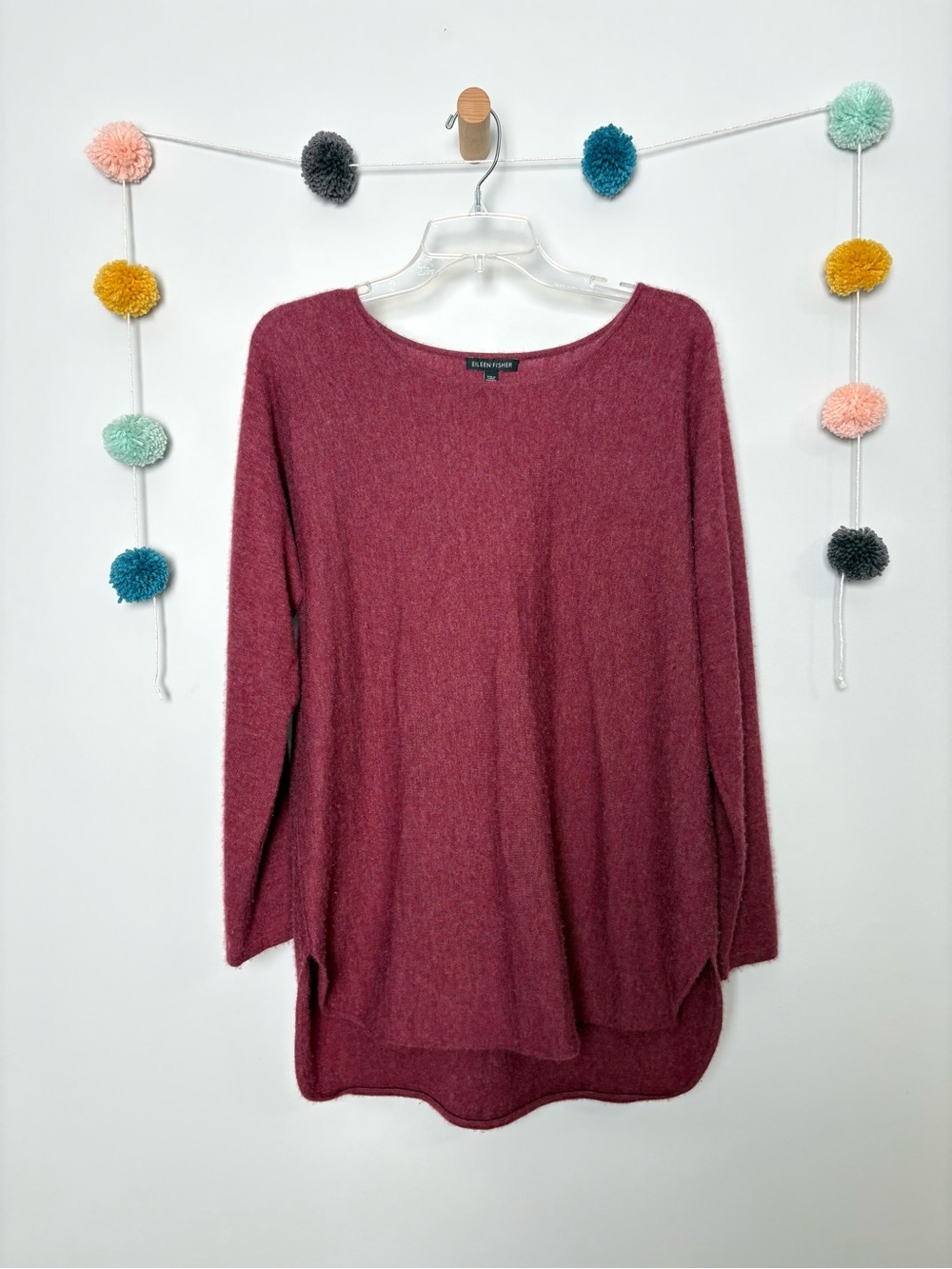 Eileen Fisher Maroon 100% Cashmere Sweater